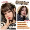 MORICA Bangs Hair Clip, 360° 3D Cover Clip in Bangs 100% Real Human Hair Toppers with Bangs，Hair pieces Clip on Bangs for Women Fake Bangs for Daily Wear (Dark Brown, 5×7 3D Bangs)