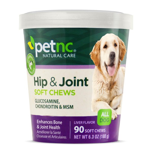 PetNC Natural Care Hip and Joint Soft Chews for Dogs, 90 Count,Liver,6.3 oz