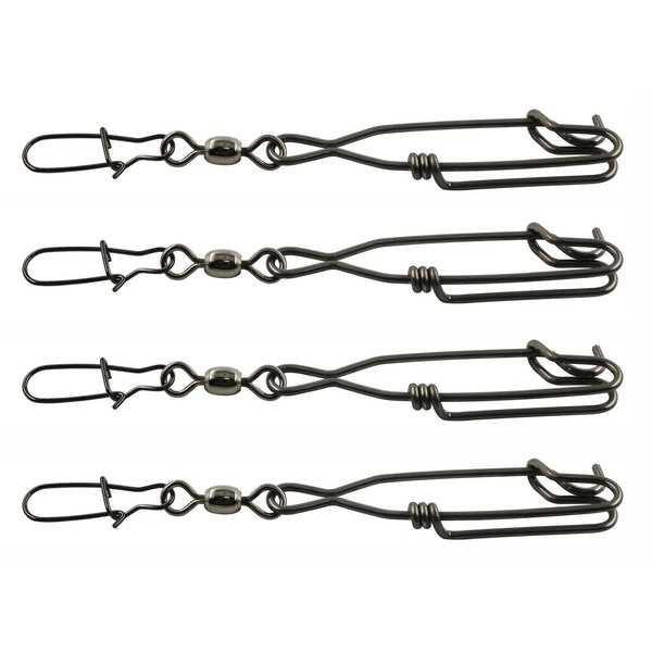 JSHANMEI Long Line Fishing Tuna Clips Stainless Steel Clip Branch Hangers with Crane Swivel Duo Lock Snaps (10pcs)
