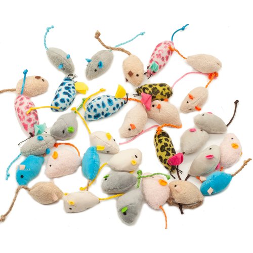Fashion's Talk Mouse Catnip Cat Toys Soft Plush Catnip Mice Assorted Style Catnip Cat Toys Variety Pack 32 Count