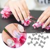 AUEAR, Charming 3D Nail Art Charms Bow Tie Rhinestones Crystal Pendant Decals DIY Decoration for Women Girls Nail Art Beauty Design Jewelry Craft (Silver, 40 Pack)