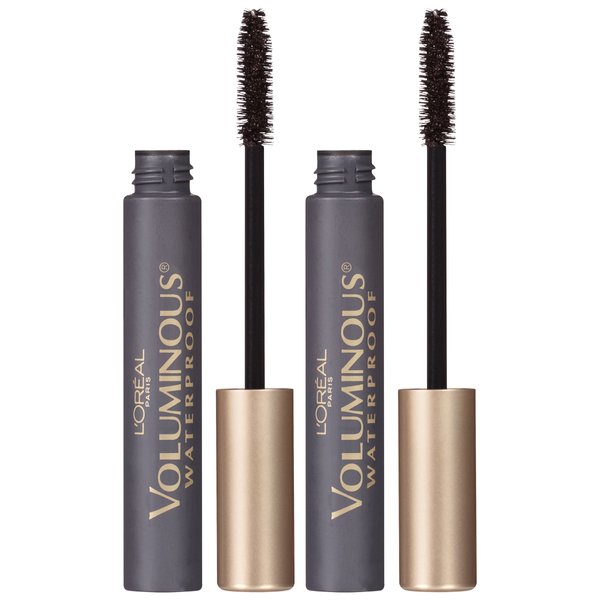 L'Oreal Paris Makeup Voluminous Original Waterproof Mascara, Black Brown, 0.28 Fl Oz (Pack of 2)