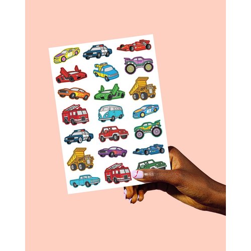 xo, Fetti Cars and Trucks Temporary Tattoos for Kids - 42 Foil style | Birthday Party Supplies, Race Car Party Favors + Construction Decor