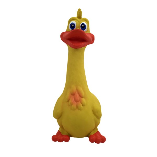KINREX Dog Chew Toys - Duck Squeaky Toy - Yellow Duck Interactive Play Dog Toys -Yellow Rubber Squeeze Squeaky and Screaming Duck for Pets or Kids, Rubber Play Fetch, 7.5" Long
