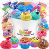 Desserts Butter Slime Bucket Kit for Girls and Boys - Soft White Premade Scented Slime Kit,Including 7pack Colorful Soft Clay,Super Soft and Non-Sticky, Stress Relief Toys, Party Favors for Kids