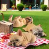 BRETOYIN 3PCS Bulldogs Figurines Realistic 1-3Inch Puppy Party Decorations for Girls Sleeping Dog Figurines for Kids Dogs Figures Bulldog Toys Dollhouse Christmas Birthday Gift