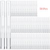 50 Pack Empty Cuticle Oil Pen 3ml Refillable Transparent Twist Pens, Empty Nail Oil Pen with Brush Tip, Eyelash Growth Liquid Tube, Cosmetic Lip Gloss Container for Applicators