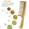 O BRUSHZOO Wood Hair Comb for Women Men, Wide Tooth Comb for Curly Thick Long Wet Dry Hair, Wooden comb for Hair Massage Detangle