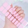LIFOOST Gloss Gel Nail Strips Solid Pink Fully Cured Nail Polish Stickers Long Lasting Gel Nail Wraps Free Nail Lamp Light Chip Resistant