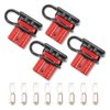 BUNKER INDUST 50A 6-10 Gauge Battery Quick Connect Disconnect Wire Harness Plug Kit 4 Pcs Battery Cable Quick Connect Disconnect Plug for Winch Auto Car Trailer Driver Electrical Devices,Red