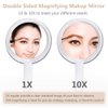 Gotofine 1X & 10X Magnifying Double Side Hand Makeup Mirror with Stand, Handheld Vanity Mirror, Clear