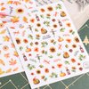 6 Sheets Fall Nail Art Stickers Autumn Maple Leaf Nail Decals Cute Cartoon Squirrel Sunflower Maple Leaves Nails Design 3D Self-Adhesive Nail Art Supplies Thanksgiving Manicure Decorations for Women