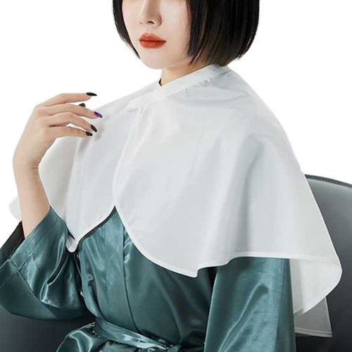 WAYUTO Makeup Capes for Clients Waterproof Makeup Bibs Hair Dye Aprons Styling Shampoo Capes Hair Salon Shorty Cape Barber Short Smock Shawl Wraps for Hair Beauty Makeup Artist Accessories White