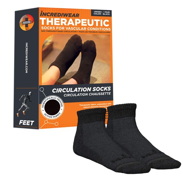 Incrediwear Circulation Socks – Blood Circulation Socks for Foot Circulation, Foot Support, and Reducing Joint Pain & Foot Pain, Everyday Low Ankle Socks for Women and Men (Black, Medium)