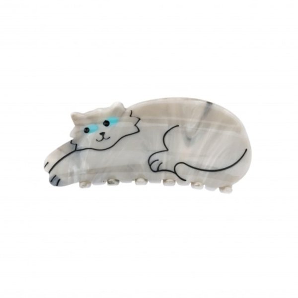 Grey Cat Claw Clips,Cellulose Acetate Hair Clips,Big Claw Clips for Women