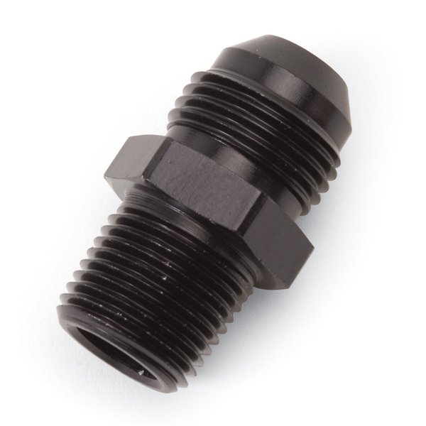 Edelbrock 660463 Adapter, 6 Flare X 3/8" Npt - Black, 1 Count (Pack of 1)
