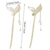 yueton 2PCS Fashion Fish Tail Alloy Hair Stick with Tassel Metal Pearl Rhinestions Hair Chopsticks Hair Forks Hairpins Hair Pins Chignon Pins Long Hair Decorations Hair Styling Pins for Buns