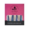 Blue Chrome Press On Nails Metallic Mirror Coffin Aurora Fake Nails Extra Long Ladies Nail Art Designs For Fingertips