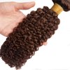 Dark Brown Kinky Curly Bundles Chocolate Curly Human Hair Bundles Color 4 Human Hair 16 18 20 inch 8a Grade Double Weft Brazilian Remy Hair Extensions Wet and Wavy Bundles Silky Soft
