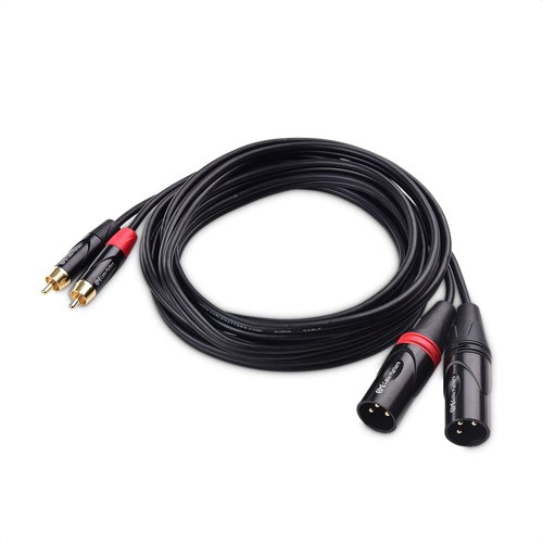Cable Matters Dual RCA to XLR Unbalanced Interconnect Cable 10 ft, 2 RCA to XLR Male Cable (Dual XLR to RCA Cable) - 10 Feet