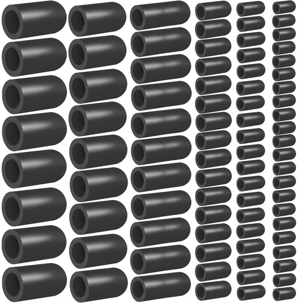 80PCS Vacuum Hose Caps, Connector Assortment 6 Sizes Black Rubber Cap, Automotive Topomatic Replacement Parts for Carburetor Vacuum Plugs, Intake Manifold Vacuum Fitting