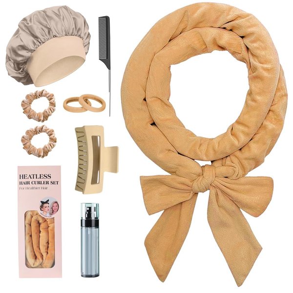 Heatless Curls, No Heat Curlers Overnight Heatless Curlers Headband for Women, Purple