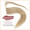 Tinashe Ponytail Extension Human Hair 100% Remy Human Hair Wrap Around Ponytail Hair Extension Long Straight Clip in Ponytail Hair Piece with Magic Paste For Women Highlight #16/613 (#16/613, 22inch)
