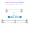 Yniyas RV Shower Corner Storage Bar-Adjustable Stainless Steel Tension Rods with 6 PCS Hooks,RV Camper Travel Trailer Boat Bathroom Organization Must Have Accessories for Securing Toiletries