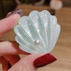 Shell Pearl Starfish Hair Clip Set for Women Girls, Acrylic Resin Alligator Hair Clips, Ladies and Girls Headwear Styling Tools Hair Accessories - Green