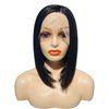 Sibeth Bob Lace Front Wigs Short Wig for Women Side Part U Part Lace Natural Straight Bob Synthetic Heat Resistant Wigs (Black)