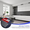 Stainless Steel Door Kick Plate, 4" x 118" Door Push Plate, Self Adhesive Kickplate for Bottom of Door, Kitchen Island, Cupboard, Cabinet (Brushed Black)