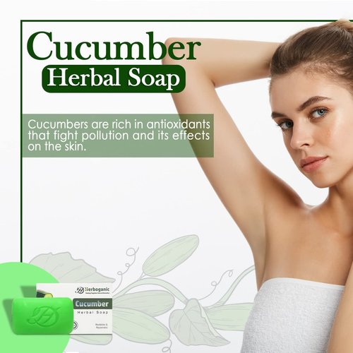HERBOGANIC Cucumber Herbal Soap | Natural Bar Soap for Face and Body | Moisturizing and Nourishing | Infused with Cucumber | Gentle for Men and Women | 5 Oz (Pack of 6)…