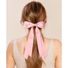 2PCS Silky Satin Hair Bows Hair Clip Pink Hair Ribbon Ponytail Holder Accessories Slides Metal Clips Hair Bow for Women Girls Toddlers Teens Kids