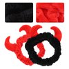 2 Pcs Spa Headband Devil Horns Makeup Headband Face Washing Headband Cosmetic Turban Hair Bands Shower Yoga Head Wraps for Girls Women
