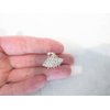 Generic Tiny mini rose gold metal oval or leaf shaped hair claw clips with crystals (Pattern: Leaf)