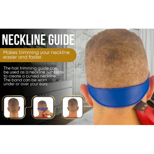 Fade Guide and Neckline Shaving Template | Curved Silicone Band | Great for Creating Skin Fade Guidelines for DIY Haircuts | Fade Haircut Guide for Hair Clippers