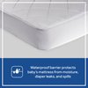 Sealy Cool Comfort Waterproof Fitted Toddler Bed and Baby Crib Mattress Pad Cover Protector, Noiseless, Machine Washable and Dryer Friendly, 52" x 28" - White