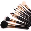 Z'OREYA Premium Travel makeup brush set 12 pieces essential Cosmetic tools Synthetic Hair Foundation Powder Eye Cosmetic brushes With Black Holder