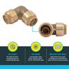 SharkBite 1/2 Inch 90 Degree Elbow, Pack of 10, Push to Connect Brass Plumbing Fitting, PEX Pipe, Copper, CPVC, PE-RT, HDPE, U248LFCP