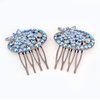 Janefashions 2Pcs Star Blue Austrian Rhinestone Cystal Hair Side Combs Barrette Clip B131b