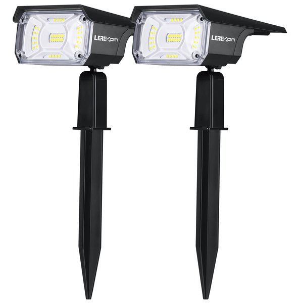 LEREKAM Solar Spot Lights Outdoor, IP65 Waterproof 40 LEDs Solar Landscape Spotlights,USB Solar Powered Wall Lights Dark Sensing Auto On/Off,3 Modes Outdoor Solar Garden Lights for Yard Porch 2 Pack