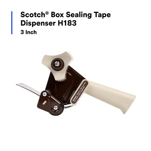 Scotch H183 Industrial Packing Tape Dispenser for 3" Tape - Lightweight and Portable for Commercial Packaging, Shipping, Moving, Carton and Box Sealing