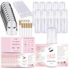 60PCS Lash Shampoo Bottles and Brushes Set, 10pcs Foam Pump Dispenser, Lash Cleaning Brush, Eyelash Extension Tube Brush, Instructions Cards, Bags, Lash Shampoo Stickers for Business Clients (B-white)