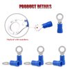 Hilitchi 100Pcs 16-14AWG Insulated Terminals Ring Electrical Wire Crimp Connectors (Blue, M5)