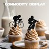 18pcs Black Glitter Bicycle Bike Dessert Cupcake Topper Biking Mountain Sport Theme Decor Supplies Baby Shower Boys Girls Man Family Party Decorations