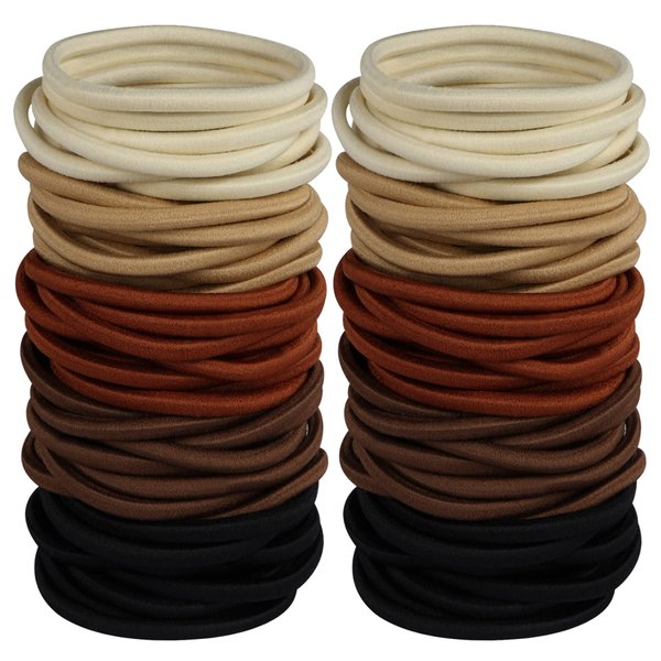 Thick Hair Ties No Damage 120 Pcs, Hair Bands for Women's Hair Elastics for Women Men Girls Ponytail Holders Elastic Hair Tie Hair styling Accessories (4mm)