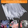 JASSINS 100 Pcs Clear Fan-shaped False Nail Swatch Sticks Nail Polish Practice Display Art Tips Nail Sample Sticks With Metal Split Ring