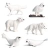HomeSoGood 6PCS Simulation Polar Animal, Mini Arctic Animal Figures, Polar Bear Snowy Owl Seals White Fox Beluga Wolf Cognitive Tool