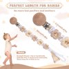 Symbolife Pacifier Clip for Boys Girls Floral Daisy Macrame Baby Paci Clip Pacifier Holder Leash Boho Wooden Clips Handmade Braided Cotton Binky Clips (1pack:Light Yellow Daisy A)