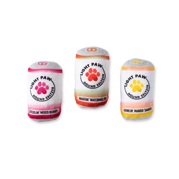 Fringe Studio Plush Dog Toy Set, Light PAW CANS, 3 Piece Set, for Small Dogs (289557)